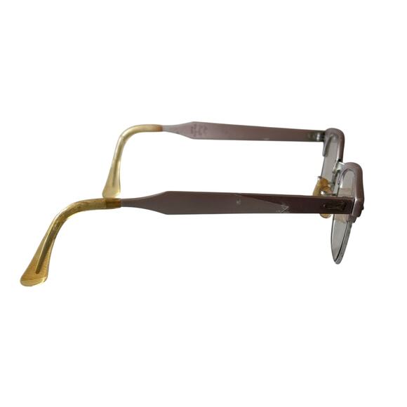 Vintage Art Craft Browline Glasses Aluminum Two Tone 60s Bifocal Lenses - Picture 4 of 13